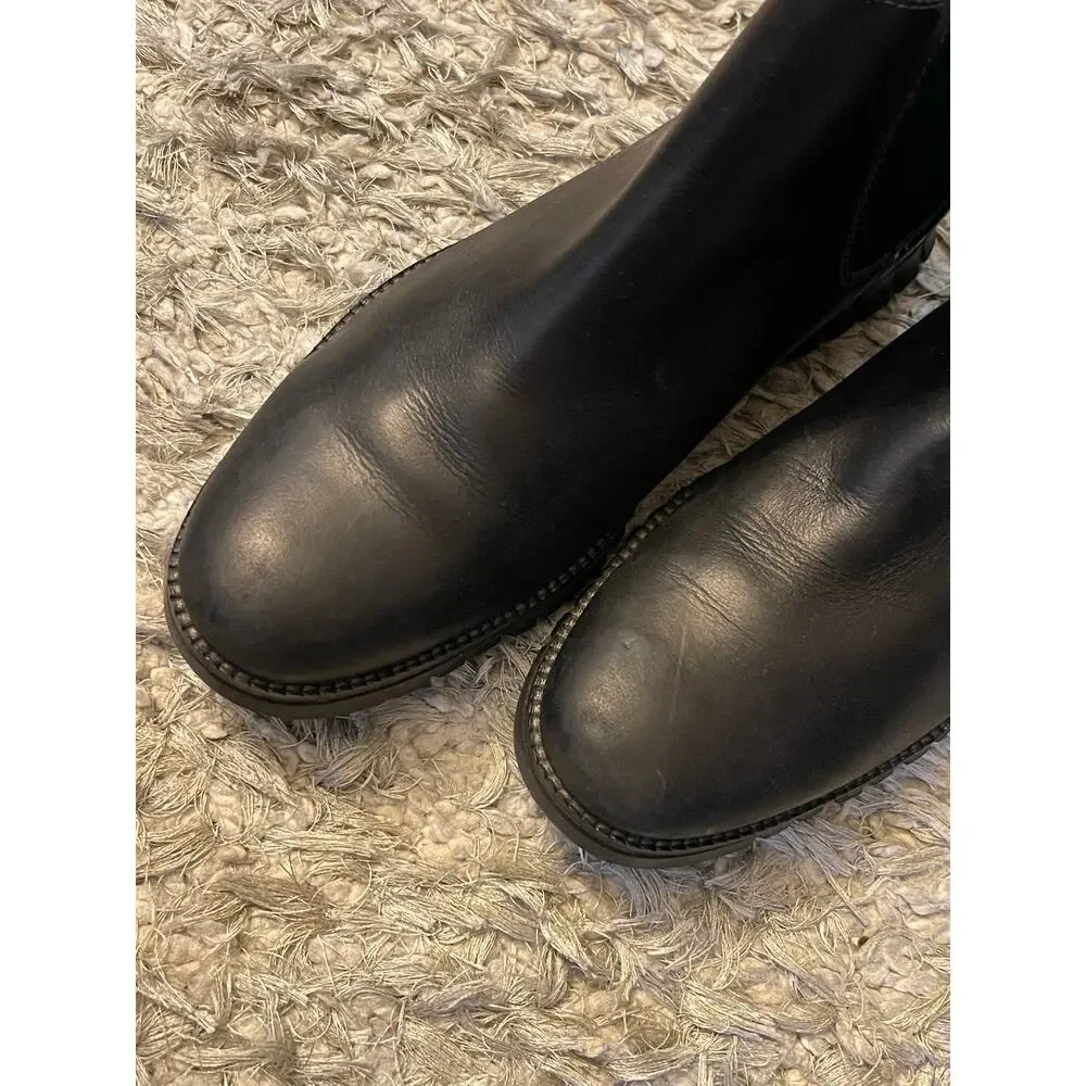 Boots Mens 10 M Zerogrand Ankle Chelsea Black Leather Pull On